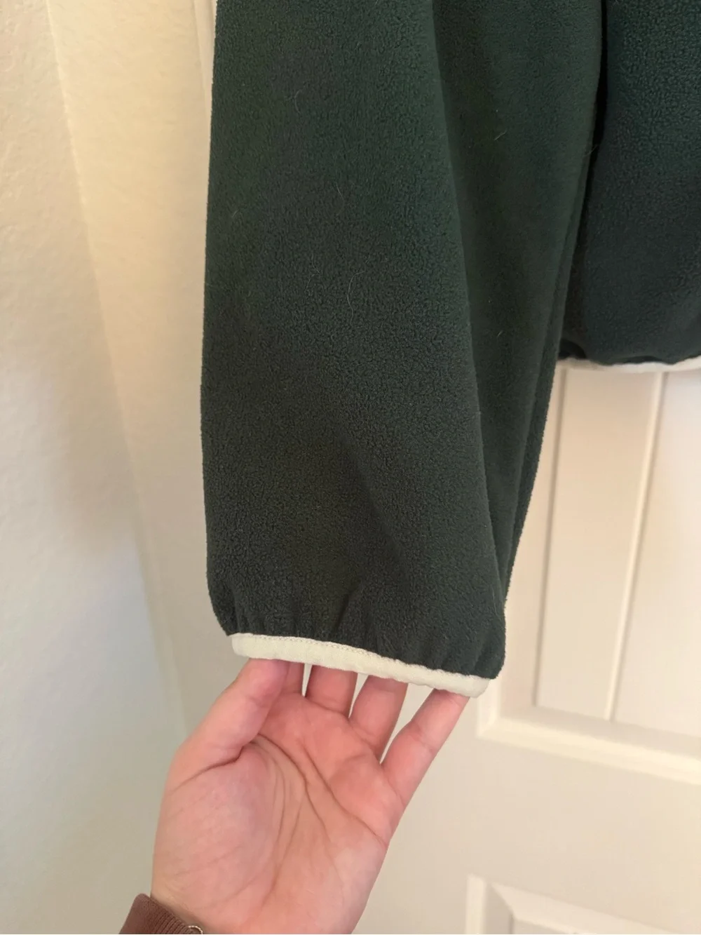 Old Navy Green and Black Fleece Pullover with Patch - Picture 5 of 7